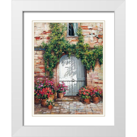 Wooden Doorway, Siena White Modern Wood Framed Art Print with Double Matting by Duvall, Roger