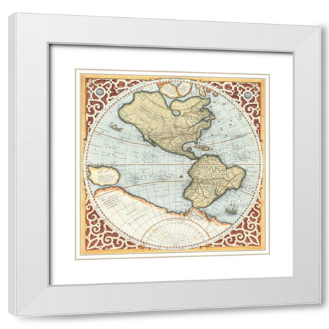 Terra Major Petites A White Modern Wood Framed Art Print with Double Matting by Mercator, Gerardus