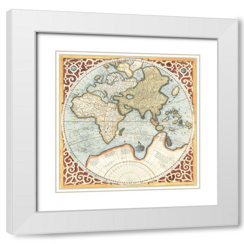 Terra Major Petites B White Modern Wood Framed Art Print with Double Matting by Mercator, Gerardus