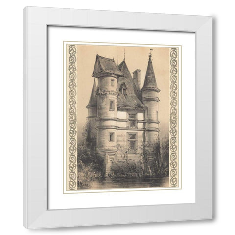 Bordeaux Chateau I White Modern Wood Framed Art Print with Double Matting by Fermin Cassas, Louis