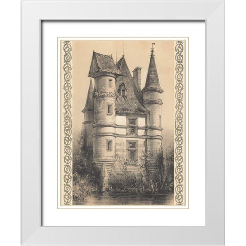 Bordeaux Chateau I White Modern Wood Framed Art Print with Double Matting by Fermin Cassas, Louis