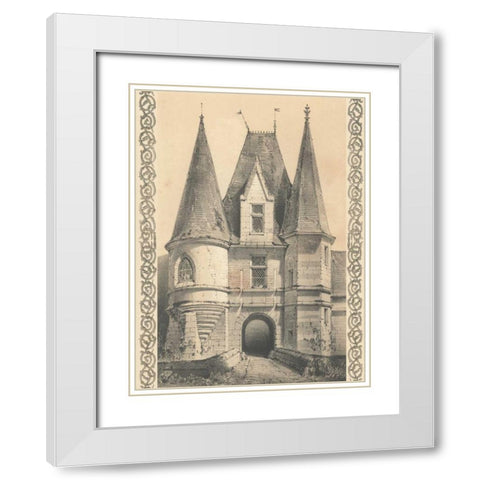 Bordeaux Chateau II White Modern Wood Framed Art Print with Double Matting by Fermin Cassas, Louis