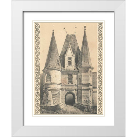 Bordeaux Chateau II White Modern Wood Framed Art Print with Double Matting by Fermin Cassas, Louis