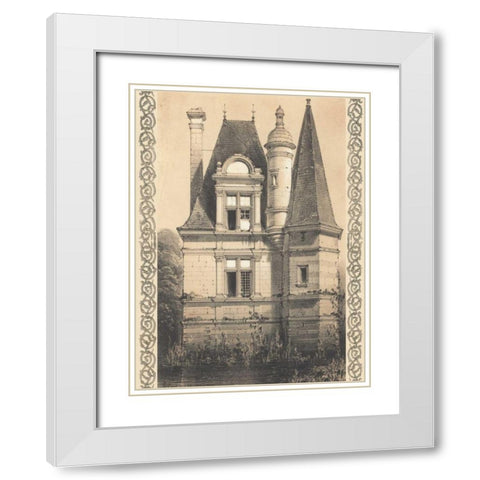 Bordeaux Chateau IV White Modern Wood Framed Art Print with Double Matting by Fermin Cassas, Louis