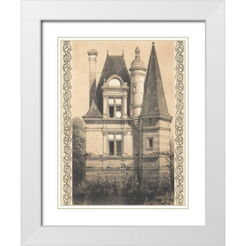 Bordeaux Chateau IV White Modern Wood Framed Art Print with Double Matting by Fermin Cassas, Louis