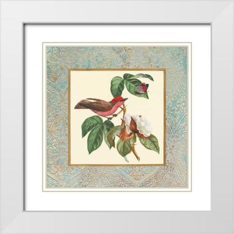 Bel Air Songbirds I White Modern Wood Framed Art Print with Double Matting by Alexander, Zachary