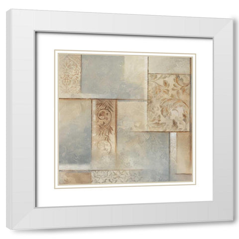 Gramercy Park II White Modern Wood Framed Art Print with Double Matting by King, Michael