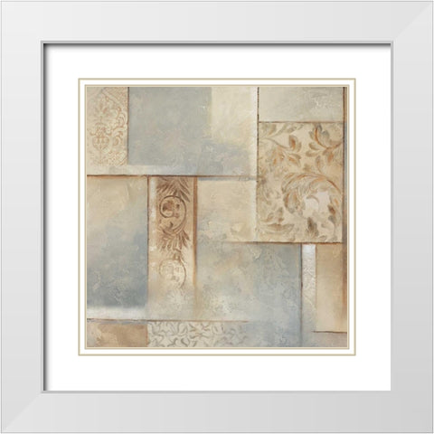 Gramercy Park II White Modern Wood Framed Art Print with Double Matting by King, Michael