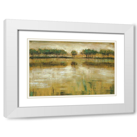 Tiverton Lake White Modern Wood Framed Art Print with Double Matting by Roth, Jack
