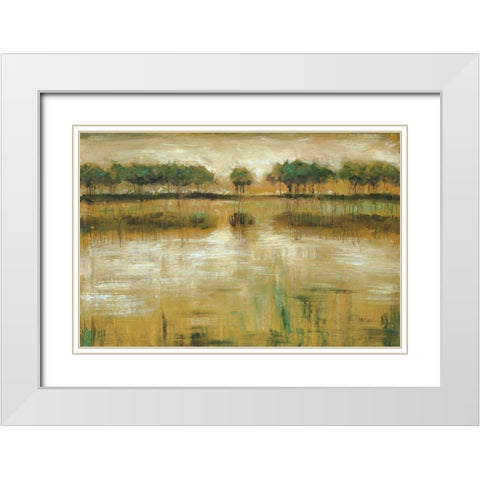 Tiverton Lake White Modern Wood Framed Art Print with Double Matting by Roth, Jack