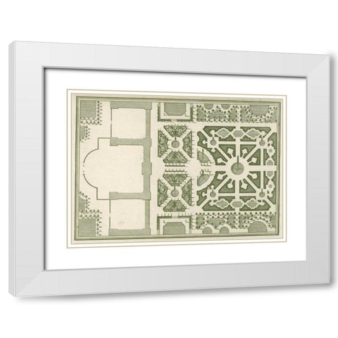 Courtly Garden Plan I White Modern Wood Framed Art Print with Double Matting by Gravely, Sir Archibold