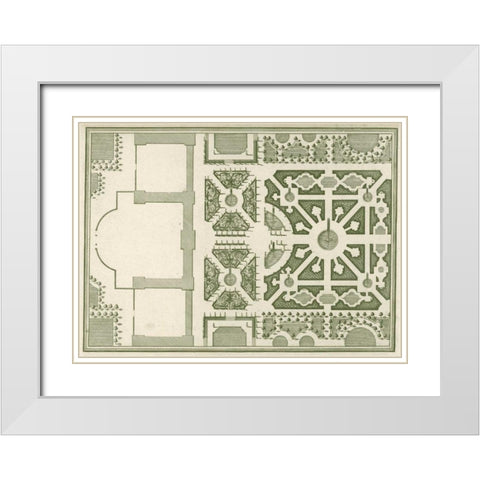Courtly Garden Plan I White Modern Wood Framed Art Print with Double Matting by Gravely, Sir Archibold