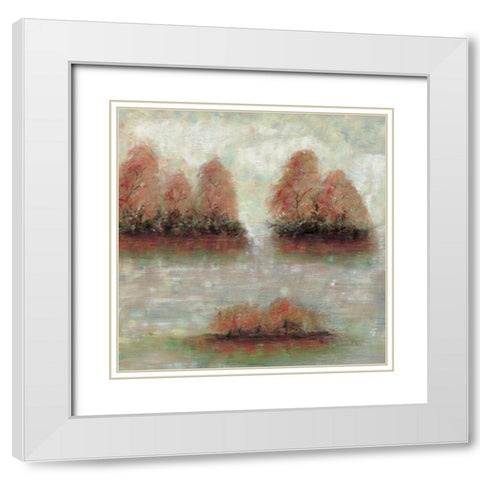 Tamarac Shores I White Modern Wood Framed Art Print with Double Matting by Roth, Jack