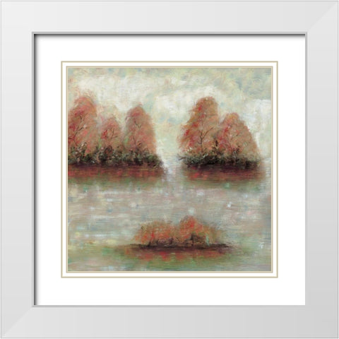Tamarac Shores I White Modern Wood Framed Art Print with Double Matting by Roth, Jack