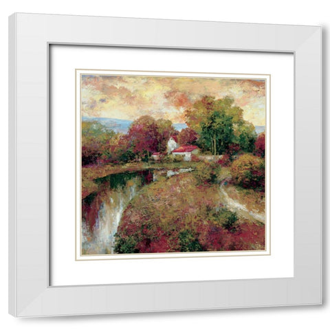 American Country I White Modern Wood Framed Art Print with Double Matting by Rogers, Adam