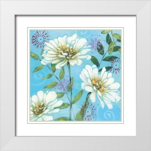 Jaipur II White Modern Wood Framed Art Print with Double Matting by King, Michael