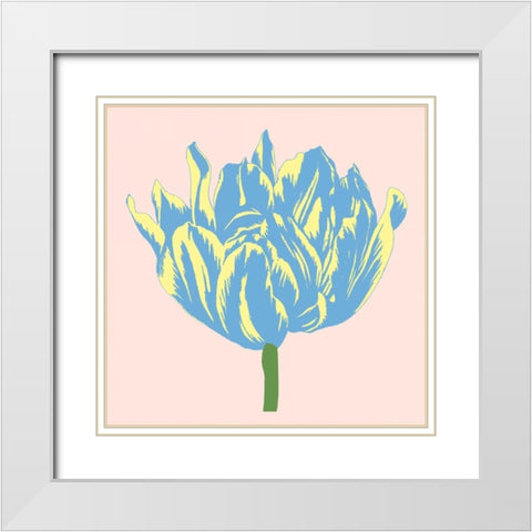 Soho Tulip I White Modern Wood Framed Art Print with Double Matting by Alexander, Zachary