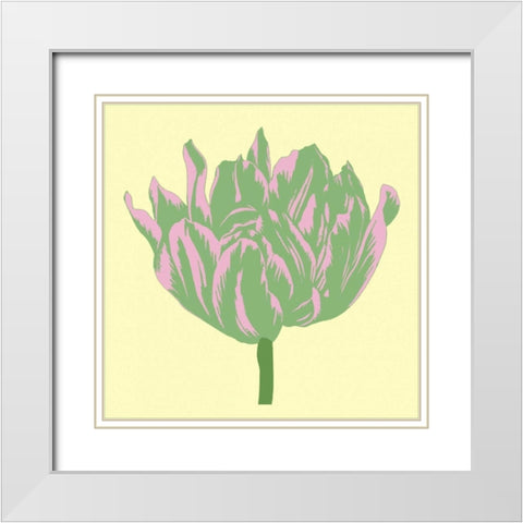 Soho Tulip IV White Modern Wood Framed Art Print with Double Matting by Alexander, Zachary