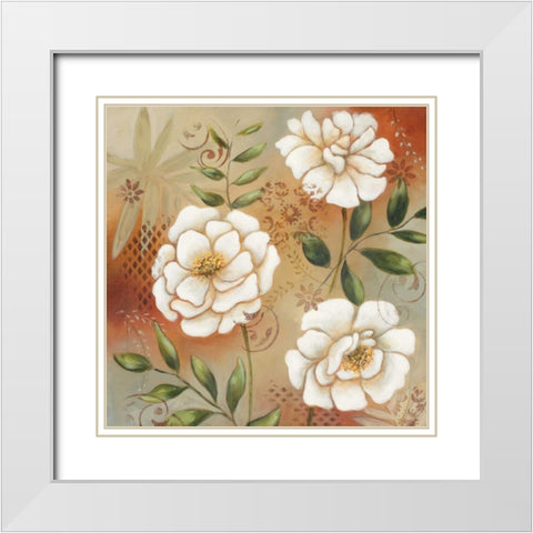 Siena White II White Modern Wood Framed Art Print with Double Matting by King, Michael