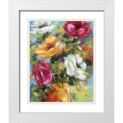 Celebration II White Modern Wood Framed Art Print with Double Matting by King, Michael