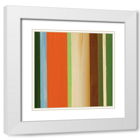 Hampton Stripe I White Modern Wood Framed Art Print with Double Matting by Chandler, Fran