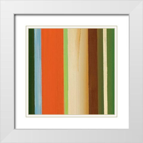 Hampton Stripe I White Modern Wood Framed Art Print with Double Matting by Chandler, Fran