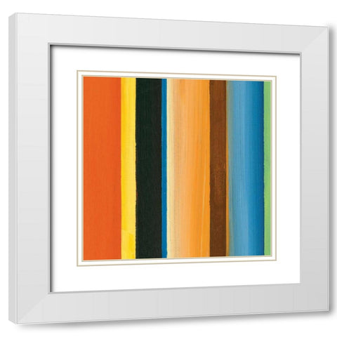 Hampton Stripe II White Modern Wood Framed Art Print with Double Matting by Chandler, Fran