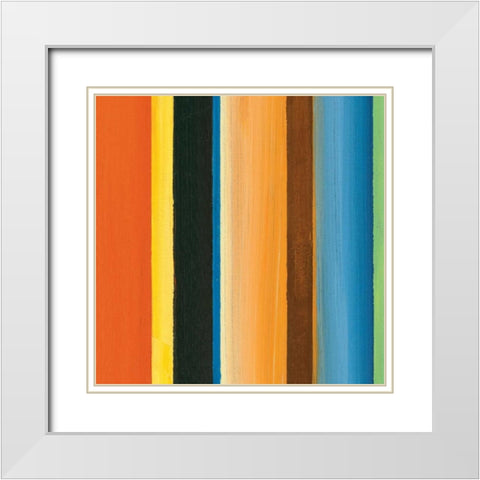 Hampton Stripe II White Modern Wood Framed Art Print with Double Matting by Chandler, Fran