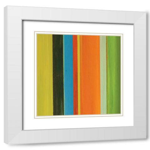 Hampton Stripe III White Modern Wood Framed Art Print with Double Matting by Chandler, Fran