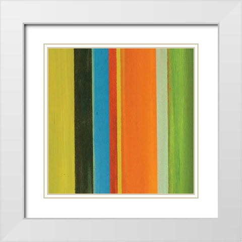 Hampton Stripe III White Modern Wood Framed Art Print with Double Matting by Chandler, Fran