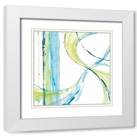 Carousel I White Modern Wood Framed Art Print with Double Matting by King, Michael