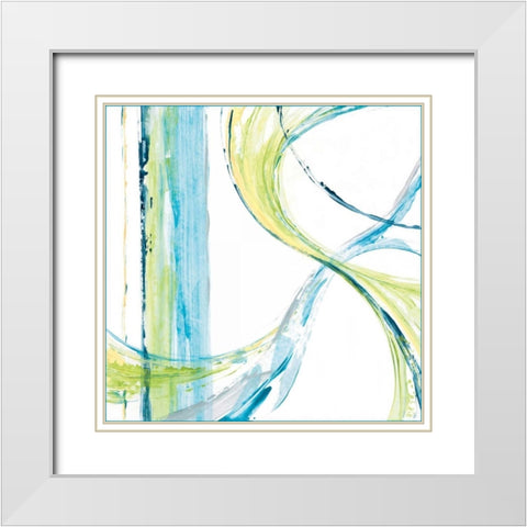 Carousel I White Modern Wood Framed Art Print with Double Matting by King, Michael