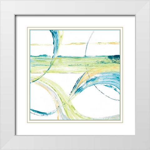 Carousel II White Modern Wood Framed Art Print with Double Matting by King, Michael