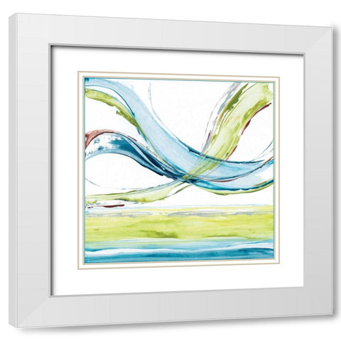 Carousel III White Modern Wood Framed Art Print with Double Matting by King, Michael