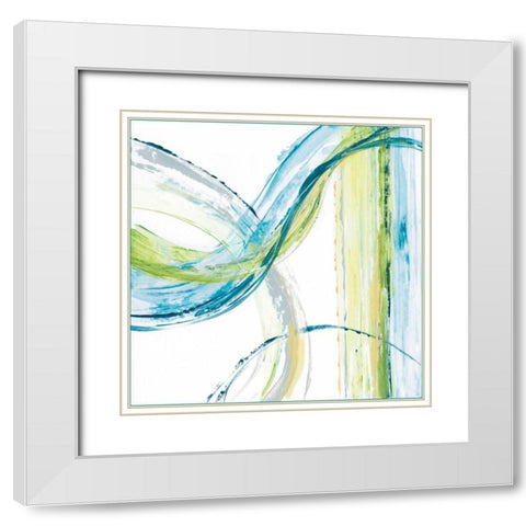 Carousel IV White Modern Wood Framed Art Print with Double Matting by King, Michael