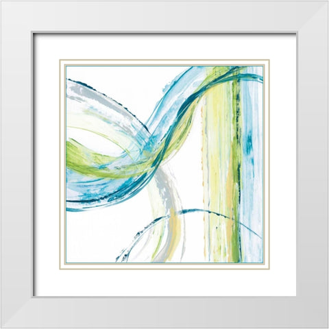 Carousel IV White Modern Wood Framed Art Print with Double Matting by King, Michael