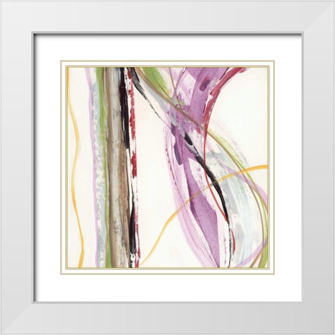 Honeysuckle Rose I White Modern Wood Framed Art Print with Double Matting by King, Michael