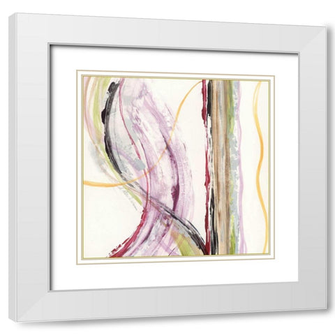 Honeysuckle Rose II White Modern Wood Framed Art Print with Double Matting by King, Michael