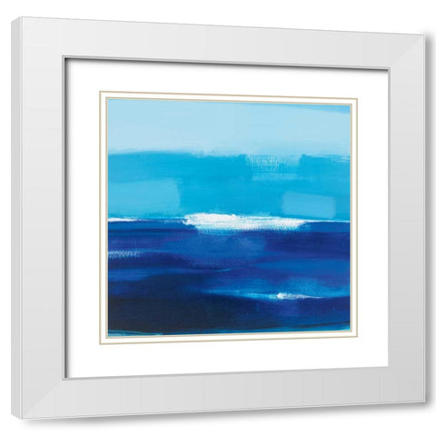 Cerulean Seas White Modern Wood Framed Art Print with Double Matting by Roth, Jack