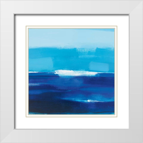 Cerulean Seas White Modern Wood Framed Art Print with Double Matting by Roth, Jack
