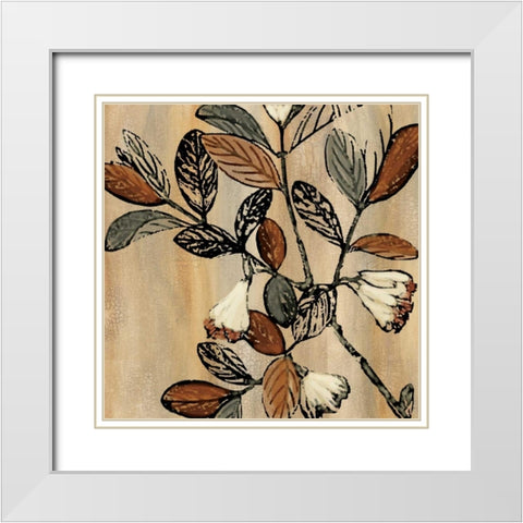 Natures Graphic I White Modern Wood Framed Art Print with Double Matting by King, Michael