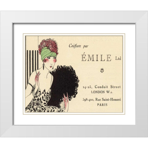Paris Style I White Modern Wood Framed Art Print with Double Matting by Grenier, Henri