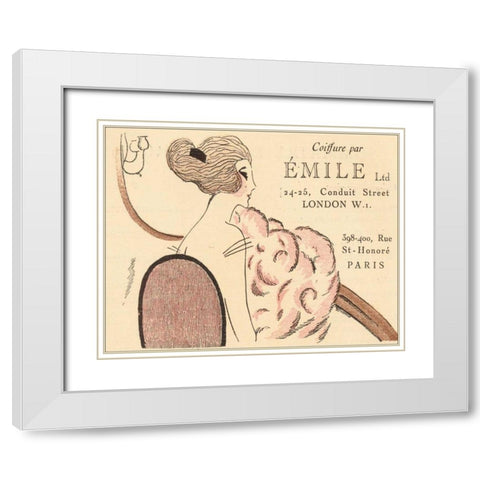 Paris Style II White Modern Wood Framed Art Print with Double Matting by Grenier, Henri