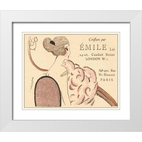 Paris Style II White Modern Wood Framed Art Print with Double Matting by Grenier, Henri