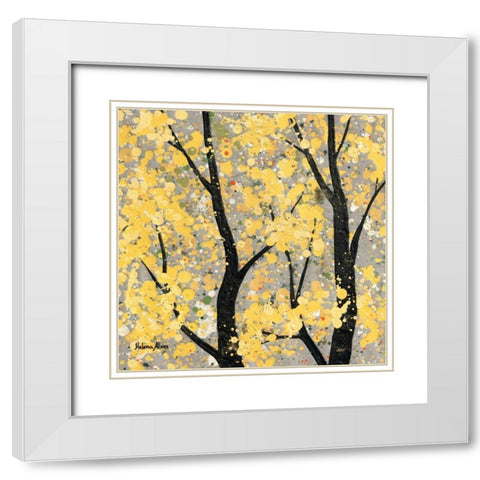 Autumn Theme White Modern Wood Framed Art Print with Double Matting by Alves, Helena