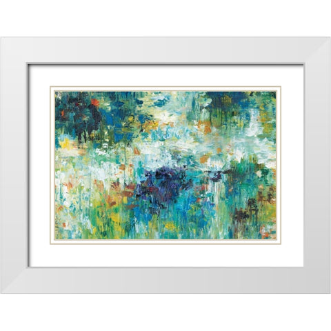 Falling Waters White Modern Wood Framed Art Print with Double Matting by Roth, Jack
