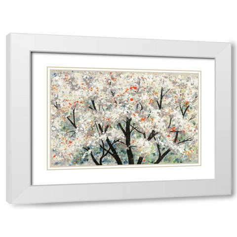 Pear Blossoms in Spring White Modern Wood Framed Art Print with Double Matting by Alves, Helena