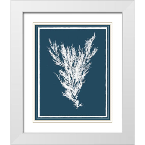 Indigo Seas II White Modern Wood Framed Art Print with Double Matting by Lawrence, David