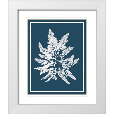 Indigo Seas III White Modern Wood Framed Art Print with Double Matting by Lawrence, David