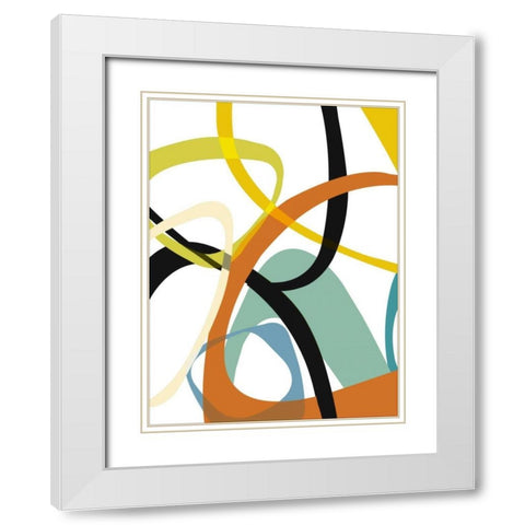 Evolution I White Modern Wood Framed Art Print with Double Matting by Bartlett, Sandra